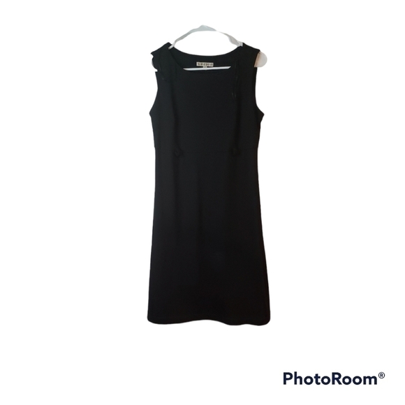 Sandra Darren black sleeveless sheath dress & matching crop jacket sz 8P - Picture 4 of 8